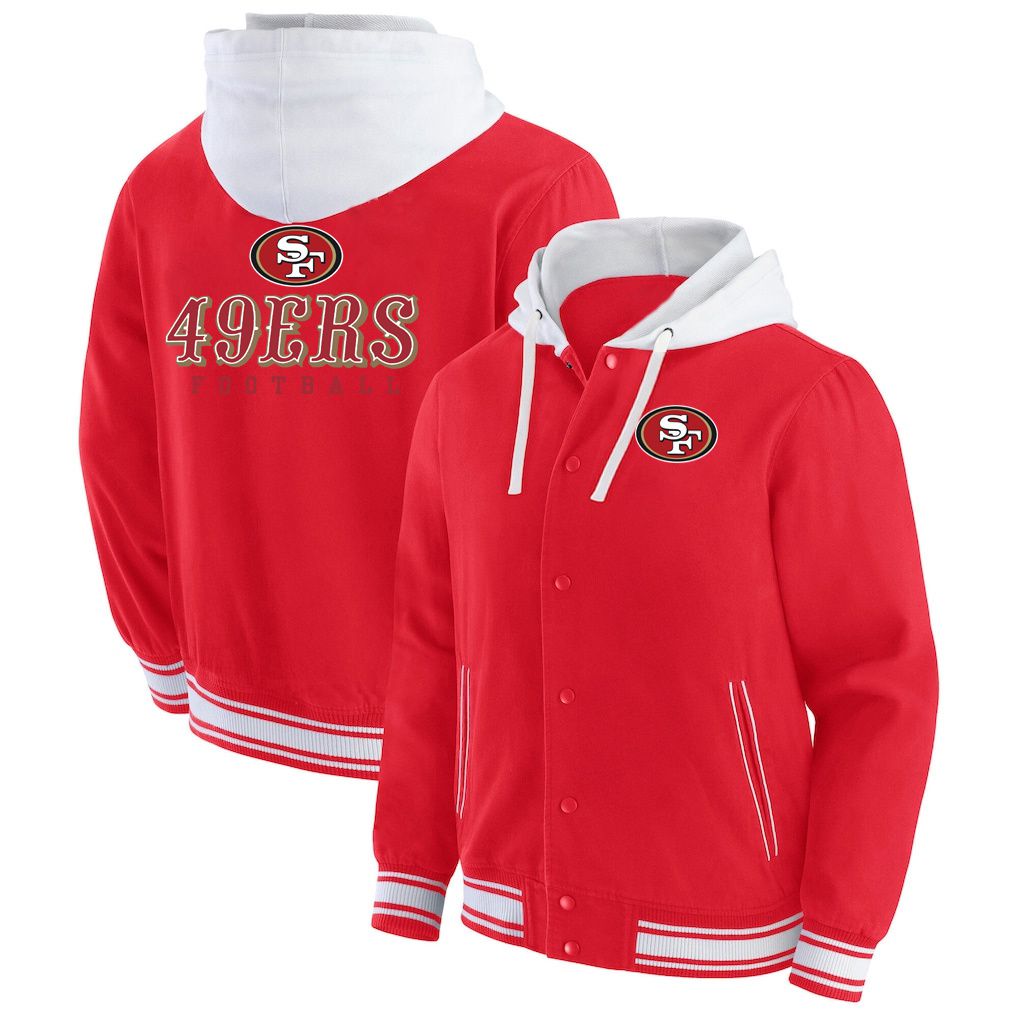 Men 2026 NFL San Francisco 49ers  jacket hoodie Red 012
